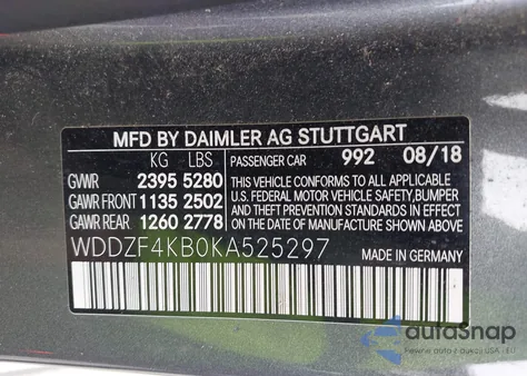 2019 Mercedes-Benz E 300 4Matic from USA, damaged, VIN WDDZF4KB0KA525297